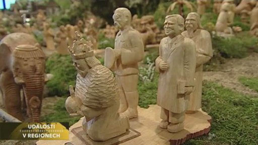 Vyřezávaný Václav Havel v betlémě