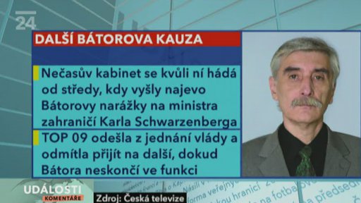 Bátora štěpí koalici