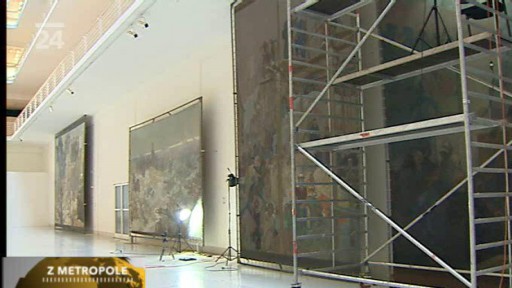 Restaurování pláten Muchovy Slovanské epopeje