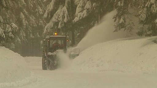 Na severu Čech napadlo během noci a dopoledne až 60 centimetrů sněhu.