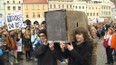 Protest studentů v Českých Budějovicích
