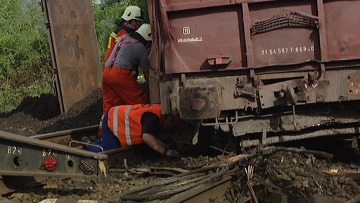 Vykolejený vlak u Liběchova