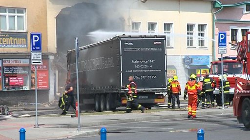 Nehoda kamionu v Přerově