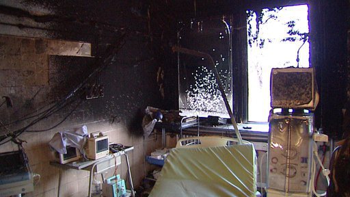 Noční požár na oddělení dialýzy v kolínské nemocnici