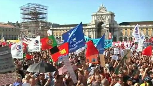 Lisabon: protest proti úsporným opatřením
