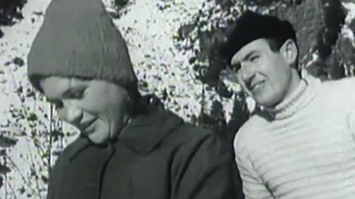 Sněhová nadílka a afričtí studenti na lyžích (1962)