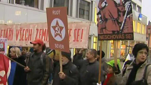 Demonstrace proti komunistům v Ústí nad Labem