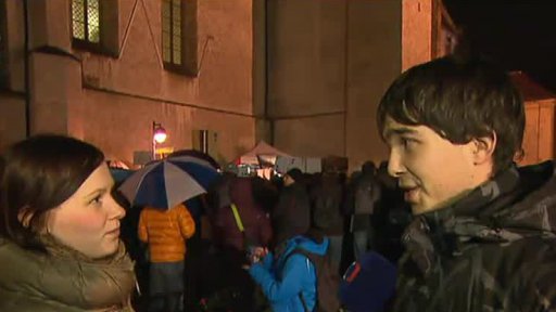 Č. Budějovice: další demonstrace studentů proti koalici ČSSD s komunisty