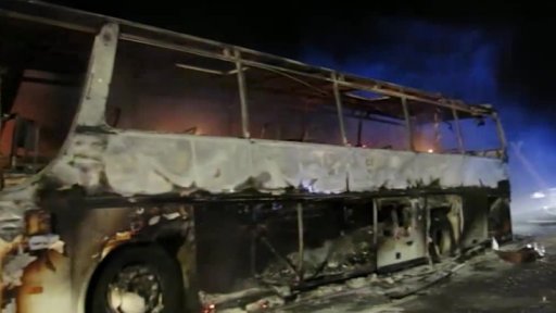 Na Olomoucku shořel autobus