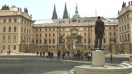 Pražský hrad při prezidentské inauguraci