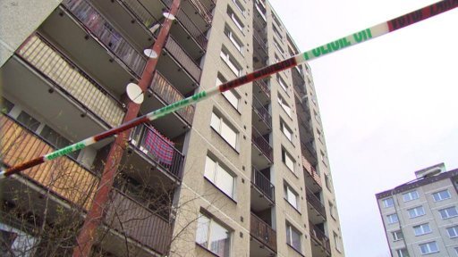 Požár panelového domu v Děčíně