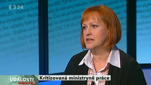 Kritizované Ministerstvo práce a sociálních věcí