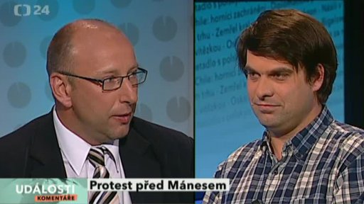 Protest před Mánesem