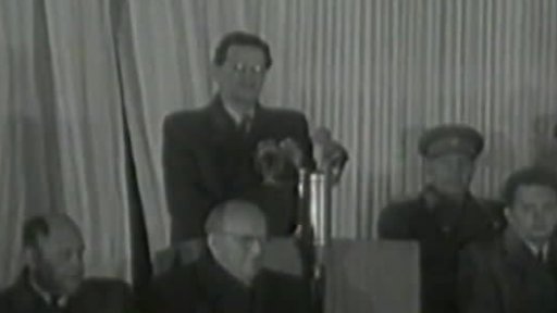 Předvečer 36. výročí VŘSR - projev V. Širokého (1953)