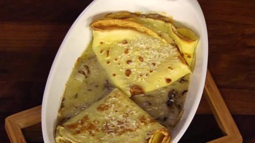 Zapečená palačinka s čekankou a gorgonzolou