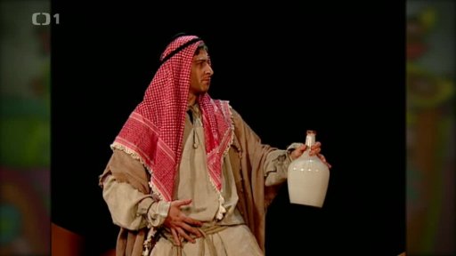 Kronika Jů a Hele: Muf coby džin z lahve pomáhá princi Chunajsovi nalézt princeznu Busajnu.