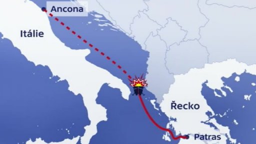 Drama hořícího trajektu v Jaderském moři