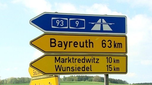 Přehledné značení obcí a měst v Německu