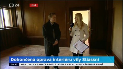 Dokončená oprava interiéru vily Stiassni