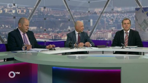 Luděk Niedermayer, poslanec Evropského parlamentu; Pavel Kysilka, generální ředitel a předseda představenstva, Česká spořitelna; Michal Mejstřík, ekonom, Institut ekonomických studií FSV UK