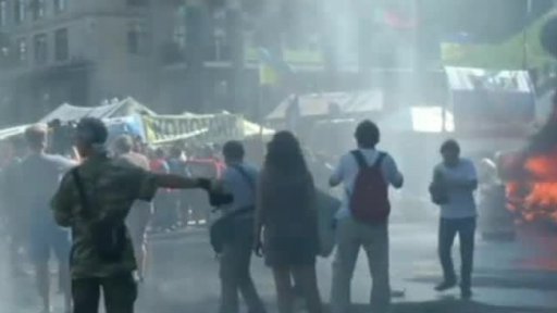 Násilí při vyklízení kyjevského Majdanu