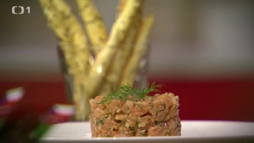 Tataráček z čerstvého a uzeného lososa