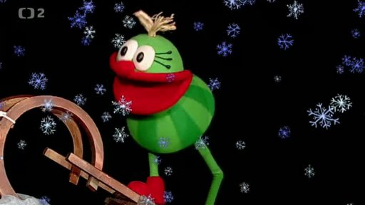 Jů,Hele a Muf na sáňkách.