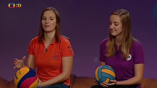 3. vstup: Rozhovor s vodními pólistkami – Barbora Řehořová a Barbora Bradáčová; Soutěž