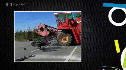 Srážka kombajnu s motorkářem