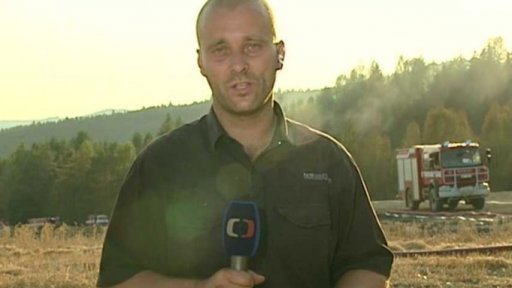 Požár u Dobříva na Rokycansku