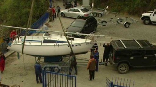 Vytahování lodí z Orlíku