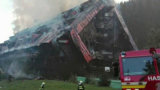 Požár hotelu v Tatrách