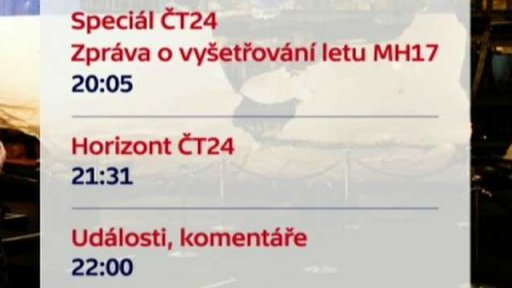 Let MH17 ve vysílání ČT24
