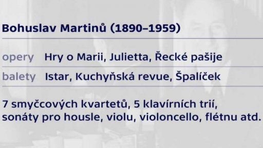 Výročí narození Bohuslava Martinů