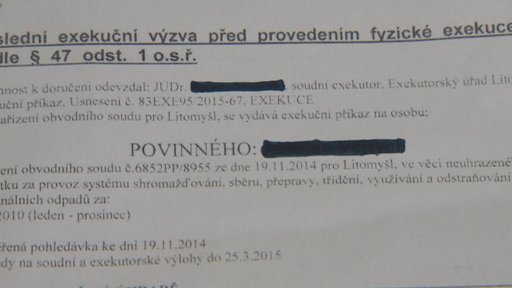 Lidé v Litomyšli obdrželi falešné exekuční výzvy