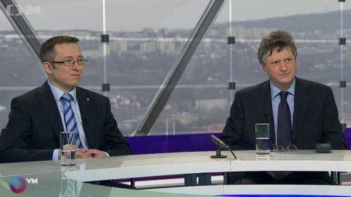 Pavel Mertlík, rektor, Bankovní institut vysoká škola; Tomáš Holub, ředitel, Sekce měnová a statistiky, ČNB