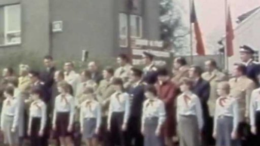 Nymburk: manifestace pracujících k výročí osvobození (1985)