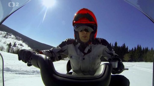 Jízda na sněžném skútru