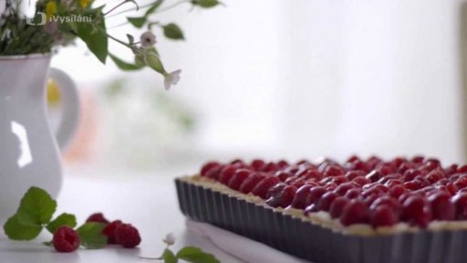 Koláč s malinami a mascarpone