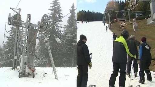 Umělý sníh na Ovčárně