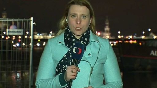 Uvízlá loď v Drážďanech