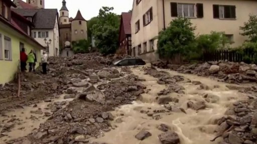 Bouřky a bleskové záplavy v Německu