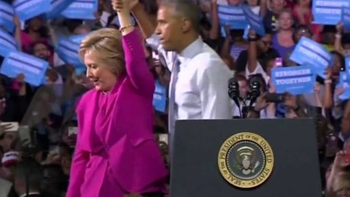 Obamova podpora Hillary Clintonové