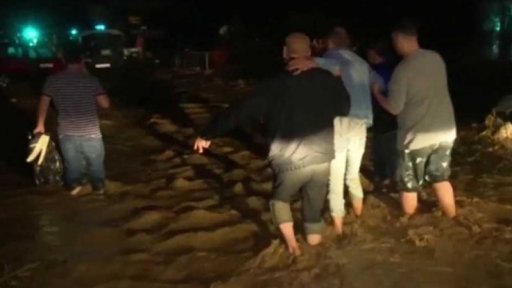 Deště a velká voda ve Skopji