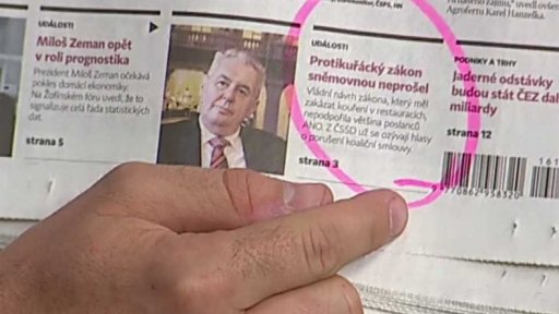 Schvalování protikuřáckého zákona v tisku