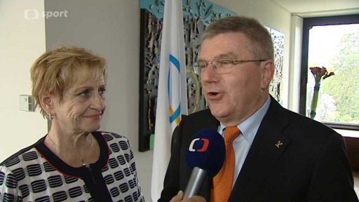 Věra Čáslavská na návštěvě v sídle MOV