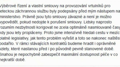 Peníze leteckým záchrankám