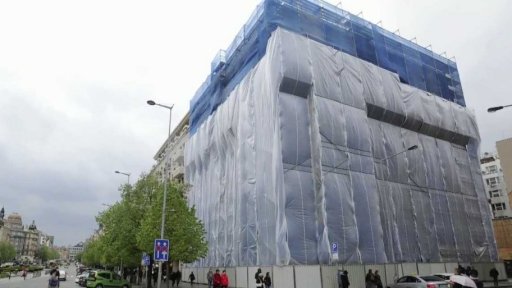 Bourání domu na Václavském náměstí