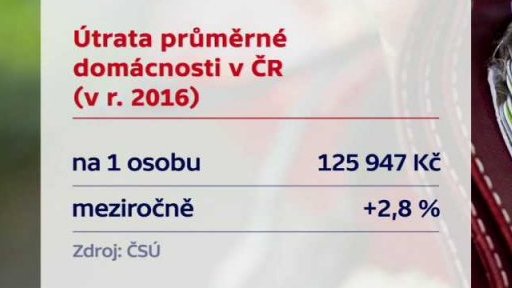 Útraty průměrné domácnosti v ČR