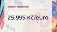Koruna prolomila hranici 26 korun za euro